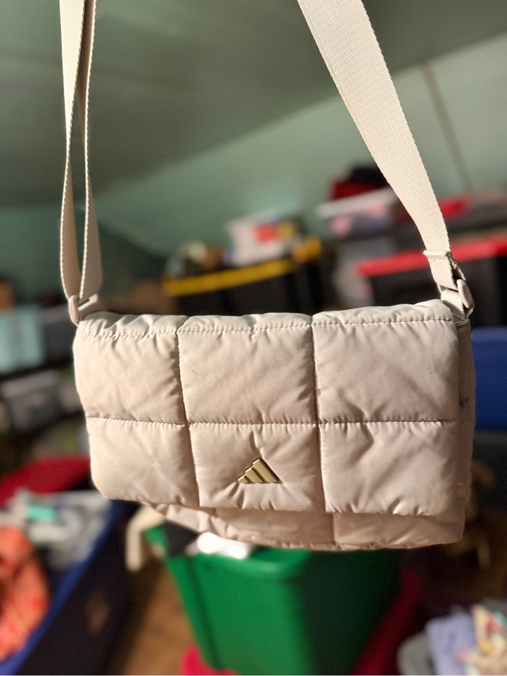 adidas Quilted Crossbody Bag with Logo